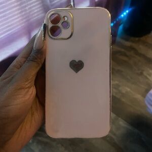 SHEIN Pink iPhone Case with Heart Design